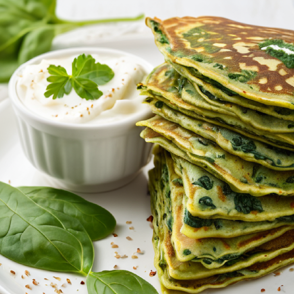 Spenótos fokhagymás palacsinta