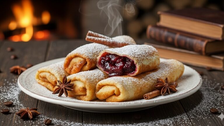 🍽️ Rántott fahéjas-szilvás palacsinta – ropogós bunda, fűszeres gyümölcstöltelék, és egy kis mámoros nosztalgia